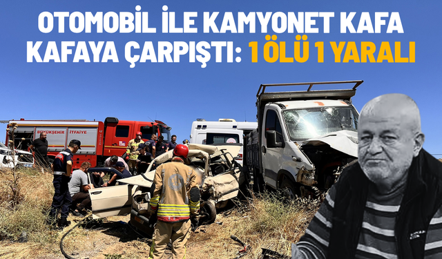 Otomobil ile kamyonet kafa kafaya çarpıştı; 1 ölü 1 yaralı