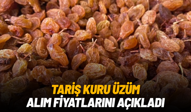 TARİŞ kuru üzüm alım fiyatlarını açıkladı