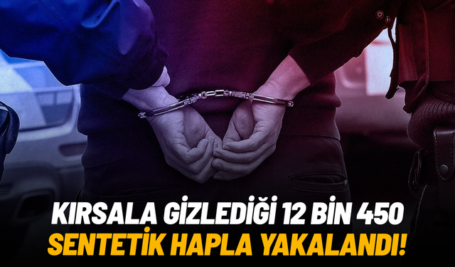 Kırsala gizlediği 12 bin 450 sentetik hapla yakalandı