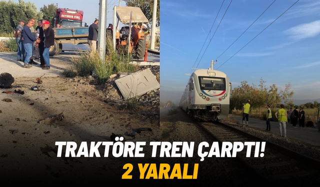 İzmir’de tren traktörle çarpıştı: 2 yaralı