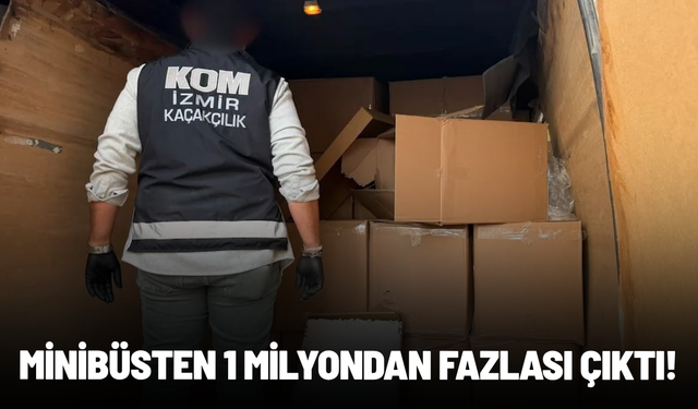 İzmir'de minibüsten 1 milyondan fazla makaron çıktı