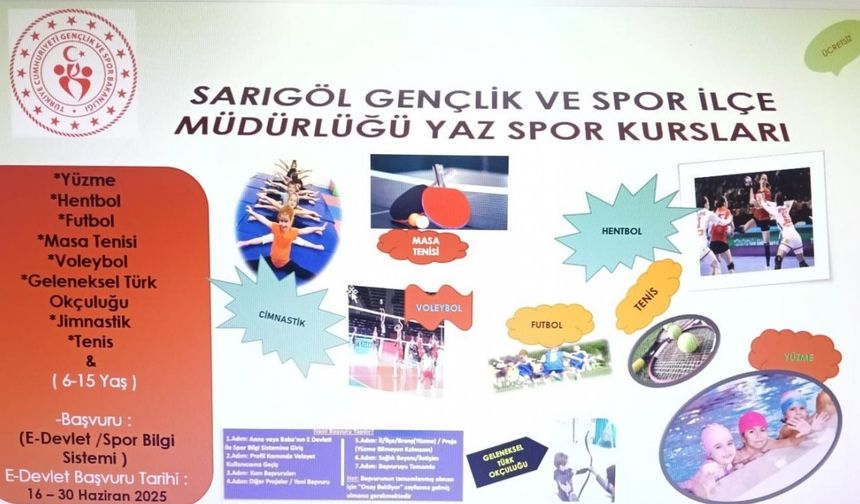 Sarıgöl’de GSB’nin Yaz Spor Kurslarına kayıtlar başladı