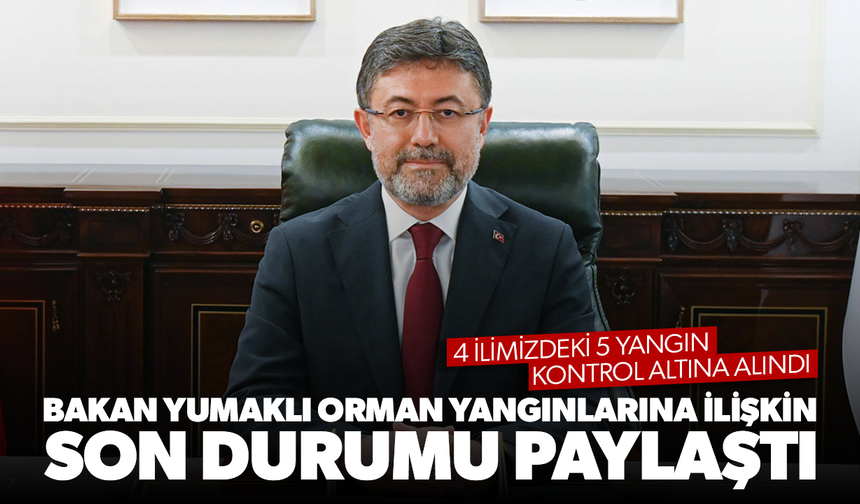 Bakan Yumaklı: "4 ilde yangınlar kontrol altında, Bursa'da devam ediyor"