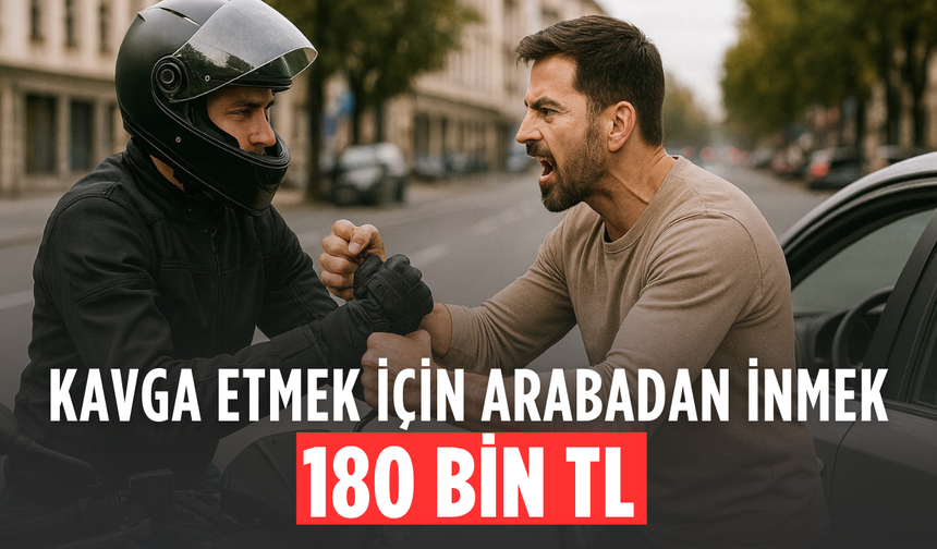 Kavga etmek için arabadan inmek 180 bin TL