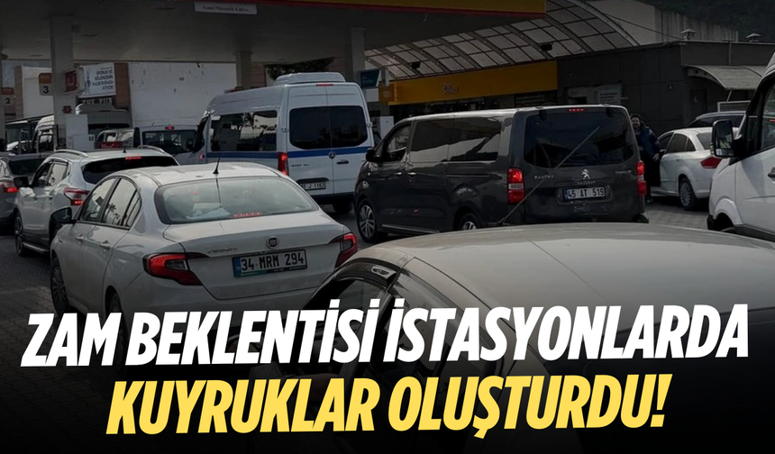 Manisa’da zam öncesi akaryakıt kuyruğu