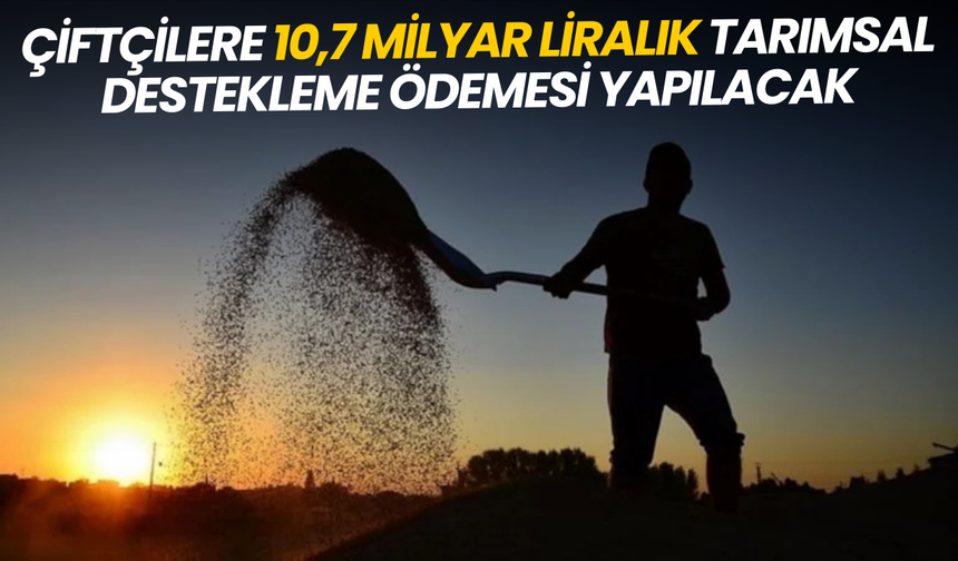 Çiftçilere 10,7 milyar liralık tarımsal destekleme ödemesi yapılacak