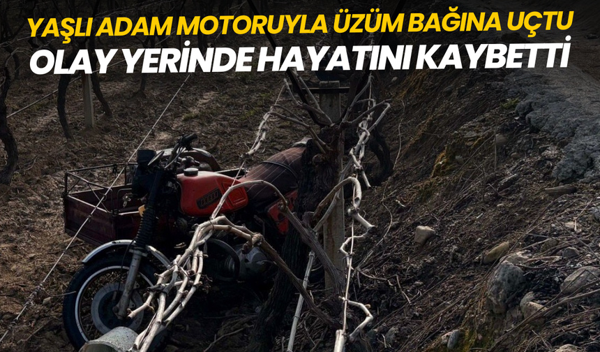 Manisa'da sepetli motosiklet üzüm bağına uçtu: 1 ölü