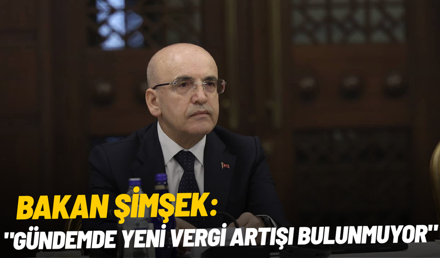 Bakan Şimşek: "Gündemde yeni vergi artışı bulunmuyor"