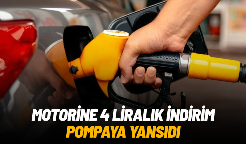 Motorine 4,09 lira indirim geldi