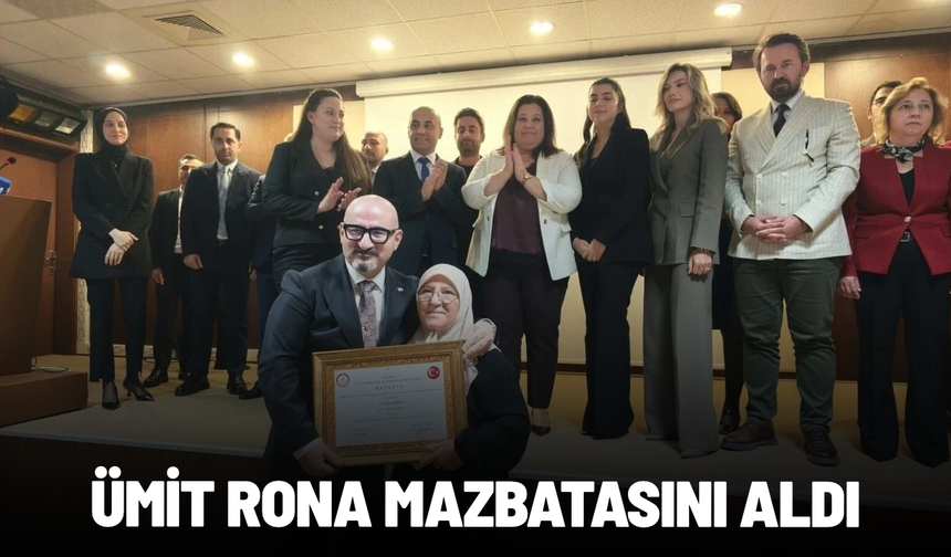 Manisa Barosu Başkanı Ümit Rona mazbatasını aldı