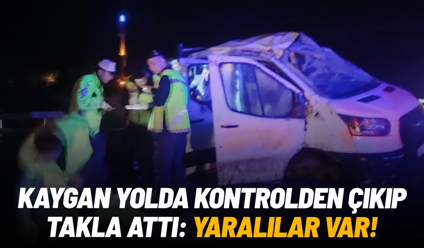 Manisa'da yağışlı yolda kontrolden çıkan otomobil takla attı: 4 yaralı