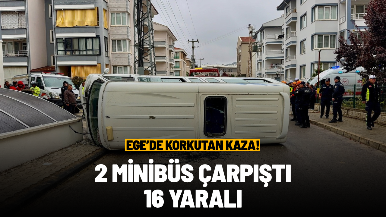 Minibüslerin çarpıştığı kazada 16 kişi yaralandı